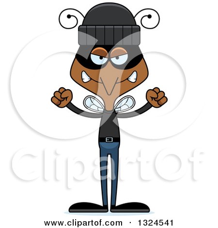 Clipart of a Cartoon Angry Mosquito Robber - Royalty Free Vector  Illustration by Cory Thoman #1324541