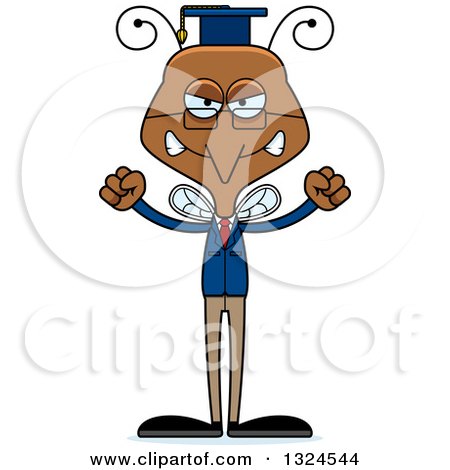 Clipart of a Cartoon Angry Mosquito Professor - Royalty Free Vector Illustration by Cory Thoman