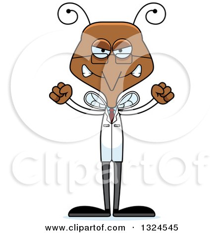 Clipart of a Cartoon Angry Mosquito Scientist - Royalty Free Vector Illustration by Cory Thoman