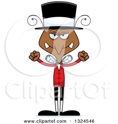 Clipart of a Cartoon Angry Mosquito Circus Ringmaster - Royalty Free Vector Illustration by Cory Thoman