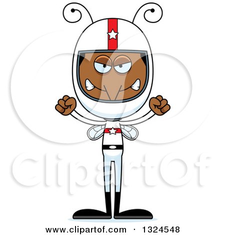 Clipart of a Cartoon Angry Mosquito Race Car Driver - Royalty Free Vector Illustration by Cory Thoman