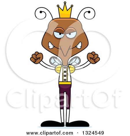 Clipart of a Cartoon Angry Mosquito Prince - Royalty Free Vector Illustration by Cory Thoman