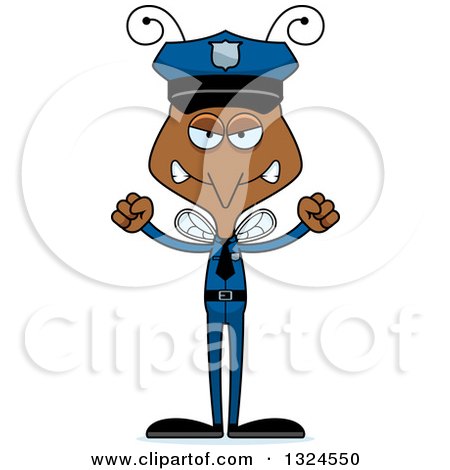 Clipart of a Cartoon Angry Mosquito Police Officer - Royalty Free Vector Illustration by Cory Thoman