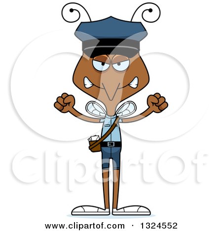Clipart of a Cartoon Angry Mosquito Mailman - Royalty Free Vector Illustration by Cory Thoman