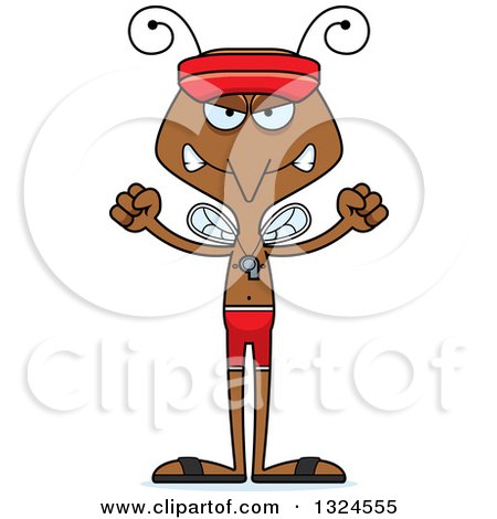 Clipart of a Cartoon Angry Mosquito Lifeguard - Royalty Free Vector Illustration by Cory Thoman