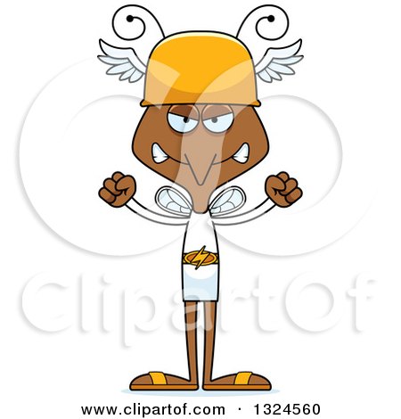Clipart of a Cartoon Angry Mosquito Hermes - Royalty Free Vector Illustration by Cory Thoman