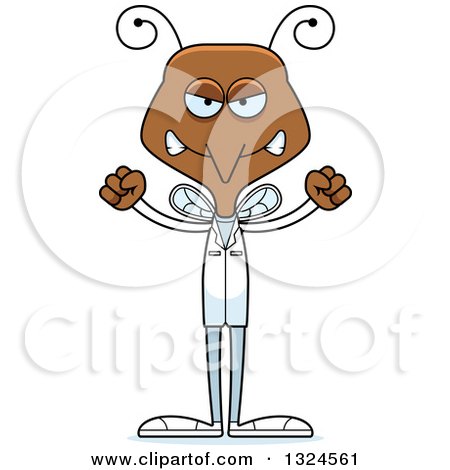 Clipart of a Cartoon Angry Mosquito Doctor - Royalty Free Vector Illustration by Cory Thoman