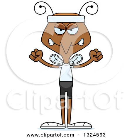 Clipart of a Cartoon Angry Fitness Mosquito - Royalty Free Vector Illustration by Cory Thoman