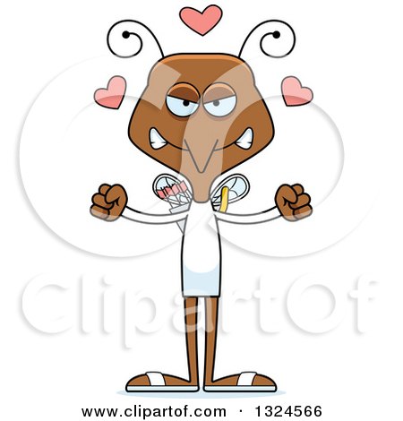 Clipart of a Cartoon Angry Mosquito Valentines Day Cupid - Royalty Free Vector Illustration by Cory Thoman