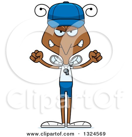 Clipart of a Cartoon Angry Mosquito Sports Coach - Royalty Free Vector Illustration by Cory Thoman