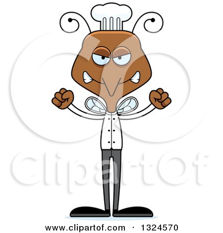 Clipart of a Cartoon Angry Mosquito Chef - Royalty Free Vector Illustration by Cory Thoman