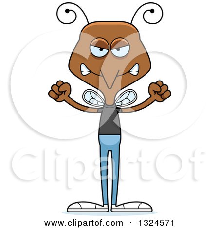 Clipart of a Cartoon Angry Casual Mosquito - Royalty Free Vector Illustration by Cory Thoman