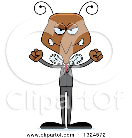 Clipart of a Cartoon Angry Business Mosquito - Royalty Free Vector Illustration by Cory Thoman