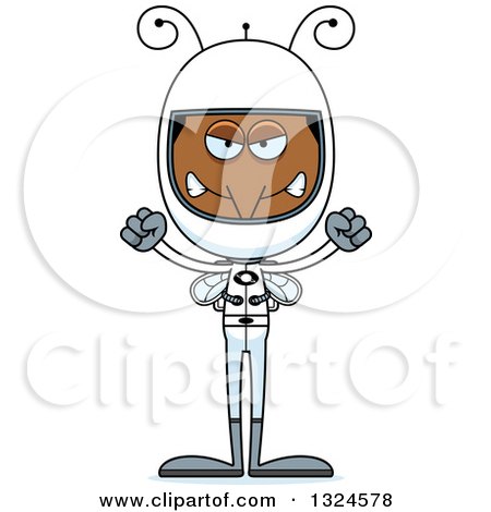 Clipart of a Cartoon Angry Mosquito Astronaut - Royalty Free Vector Illustration by Cory Thoman