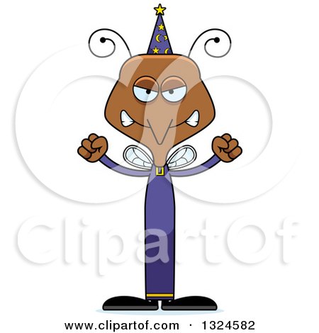 Clipart of a Cartoon Angry Mosquito Wizard - Royalty Free Vector Illustration by Cory Thoman