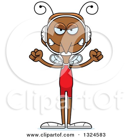 Clipart of a Cartoon Angry Mosquito Wrestler - Royalty Free Vector Illustration by Cory Thoman