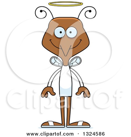 Clipart of a Cartoon Happy Mosquito Angel - Royalty Free Vector Illustration by Cory Thoman