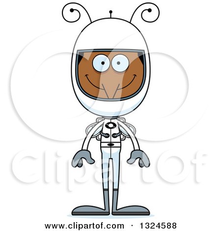 Clipart of a Cartoon Happy Mosquito Astronaut - Royalty Free Vector Illustration by Cory Thoman