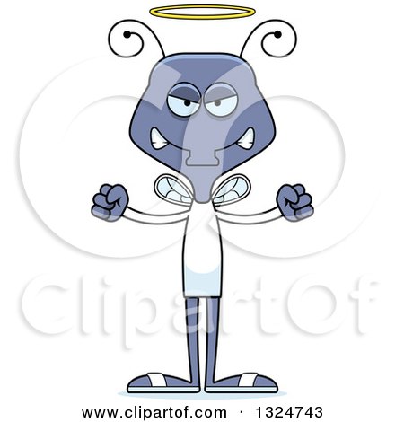 Clipart of a Cartoon Mad Housefly Angel - Royalty Free Vector Illustration by Cory Thoman