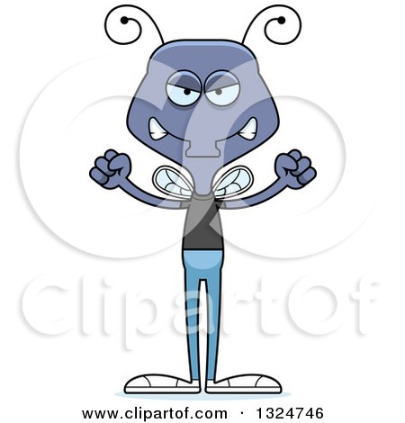 Clipart of a Cartoon Mad Casual Housefly - Royalty Free Vector Illustration by Cory Thoman