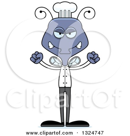 Clipart of a Cartoon Mad Housefly Chef - Royalty Free Vector Illustration by Cory Thoman