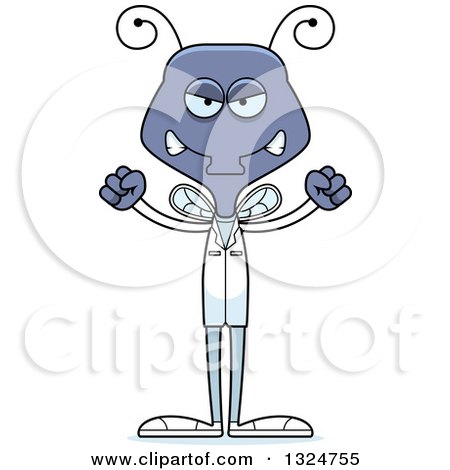 Clipart of a Cartoon Mad Housefly Doctor - Royalty Free Vector Illustration by Cory Thoman