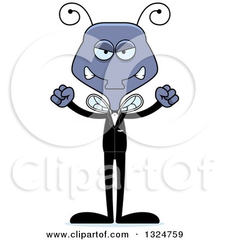Clipart of a Cartoon Mad Housefly Groom - Royalty Free Vector Illustration by Cory Thoman