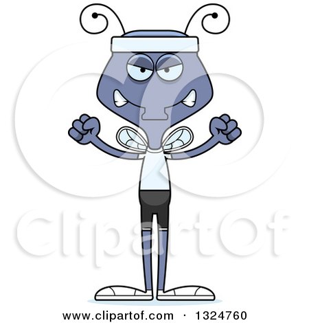 Clipart of a Cartoon Mad Fitness Housefly - Royalty Free Vector Illustration by Cory Thoman