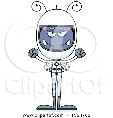 Clipart of a Cartoon Mad Housefly Astronaut - Royalty Free Vector Illustration by Cory Thoman