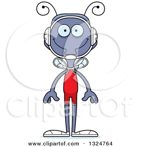 Clipart of a Cartoon Happy Housefly Wrestler - Royalty Free Vector Illustration by Cory Thoman
