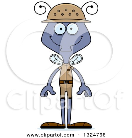 Clipart of a Cartoon Happy Housefly Zookeeper - Royalty Free Vector Illustration by Cory Thoman