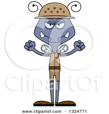 Clipart of a Cartoon Mad Housefly Zookeeper - Royalty Free Vector Illustration by Cory Thoman