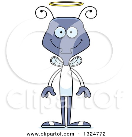 Clipart of a Cartoon Happy Housefly Angel - Royalty Free Vector Illustration by Cory Thoman