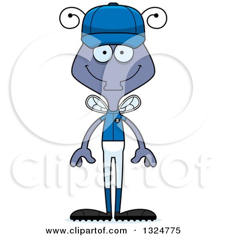 Clipart of a Cartoon Happy Housefly Baseball Player - Royalty Free Vector Illustration by Cory Thoman