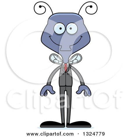 Clipart of a Cartoon Happy Business Housefly - Royalty Free Vector Illustration by Cory Thoman