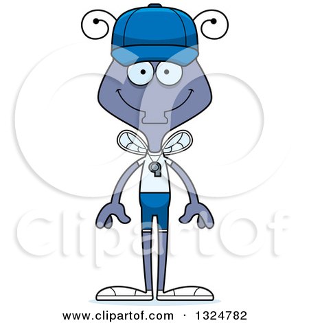 Clipart of a Cartoon Happy Housefly Sports Coach - Royalty Free Vector Illustration by Cory Thoman