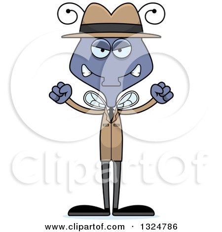 Clipart of a Cartoon Mad Housefly Detective - Royalty Free Vector Illustration by Cory Thoman
