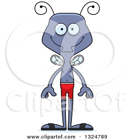 Clipart of a Cartoon Happy Housefly Swimmer - Royalty Free Vector Illustration by Cory Thoman