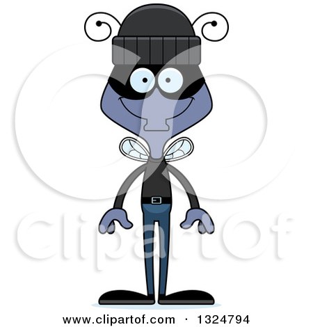 Clipart of a Cartoon Happy Housefly Robber - Royalty Free Vector Illustration by Cory Thoman