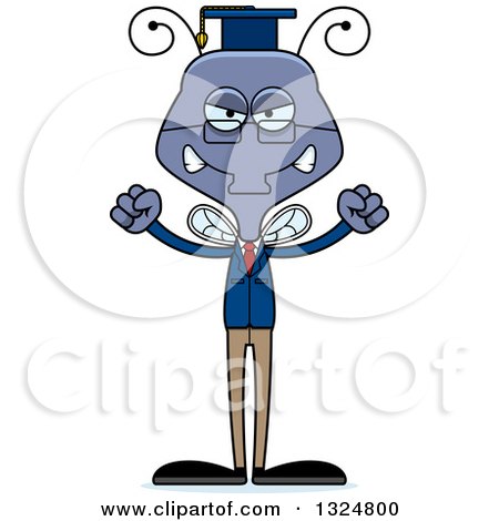 Clipart of a Cartoon Mad Housefly Professor - Royalty Free Vector Illustration by Cory Thoman