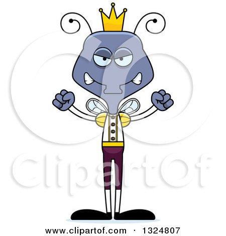 Clipart of a Cartoon Mad Housefly Prince - Royalty Free Vector Illustration by Cory Thoman