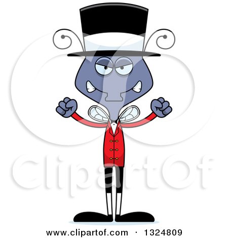 Clipart of a Cartoon Mad Housefly Circus Ringmaster - Royalty Free Vector Illustration by Cory Thoman