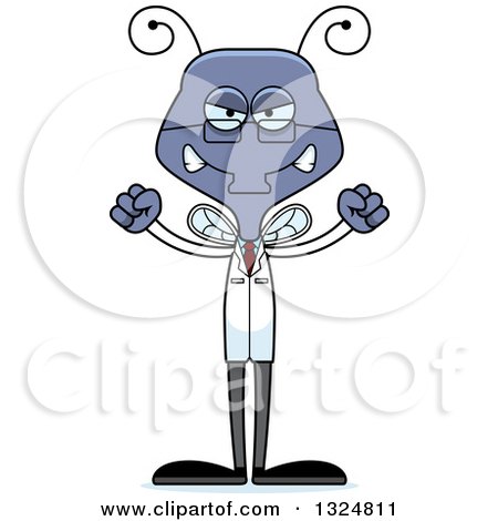 Clipart of a Cartoon Mad Housefly Scientist - Royalty Free Vector Illustration by Cory Thoman