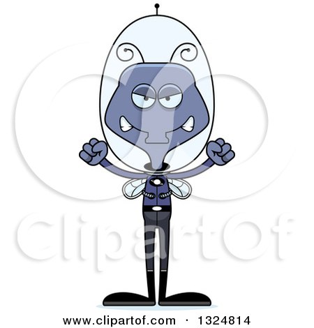 Clipart of a Cartoon Mad Futuristic Space Housefly - Royalty Free Vector Illustration by Cory Thoman