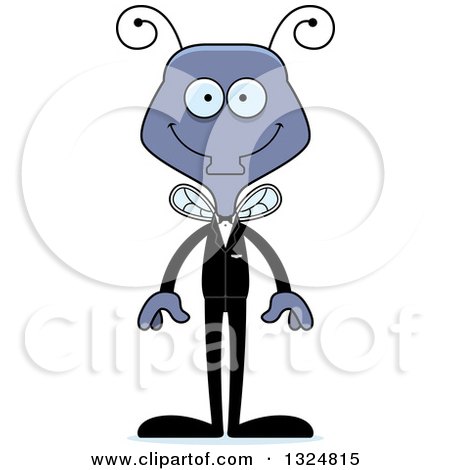Clipart of a Cartoon Happy Housefly Groom - Royalty Free Vector Illustration by Cory Thoman