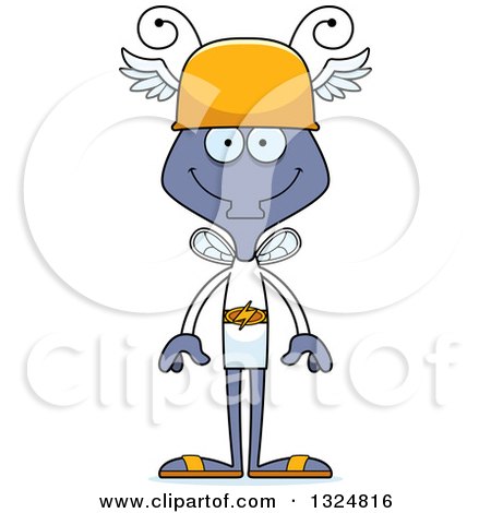 Clipart of a Cartoon Happy Housefly Hermes - Royalty Free Vector Illustration by Cory Thoman