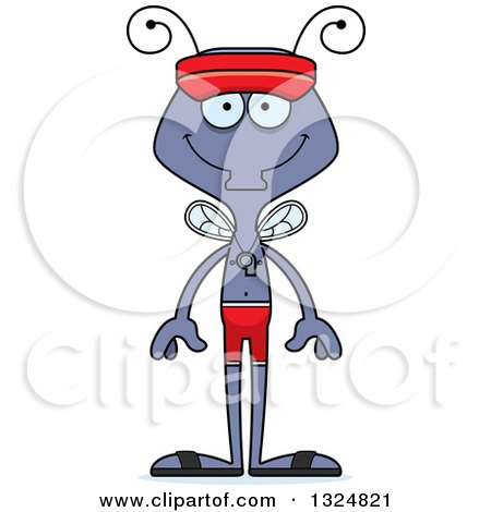 Clipart of a Cartoon Happy Housefly Lifeguard - Royalty Free Vector Illustration by Cory Thoman