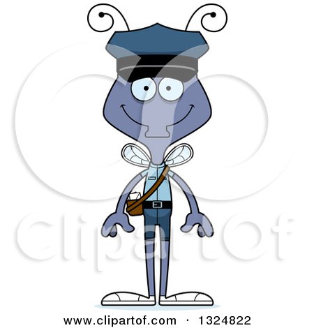 Clipart of a Cartoon Happy Housefly Mailman - Royalty Free Vector Illustration by Cory Thoman