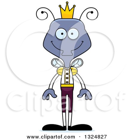 Clipart of a Cartoon Happy Housefly Prince - Royalty Free Vector Illustration by Cory Thoman