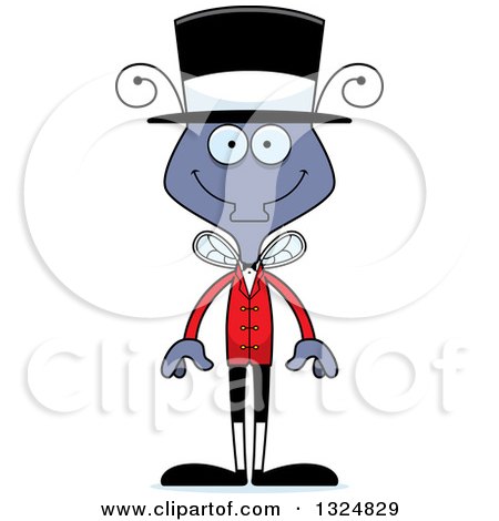 Clipart of a Cartoon Happy Housefly Circus Ringmaster - Royalty Free Vector Illustration by Cory Thoman
